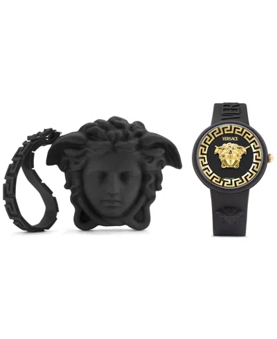 Versace Women's Swiss V-pop Black Silicone Strap Watch 39mm