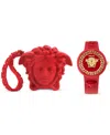 Versace Medusa Pop Silicone Watch In Red
