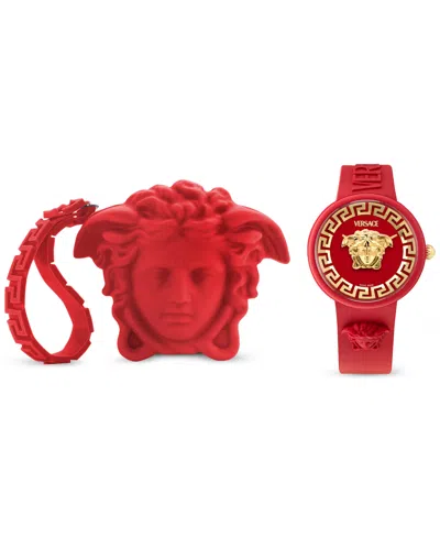 Versace Women's Swiss V-pop Red Silicone Strap Watch 39mm