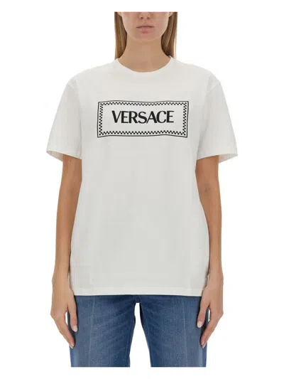 VERSACE WOMEN'S T-SHIRT WITH 90S VINTAGE LOGO