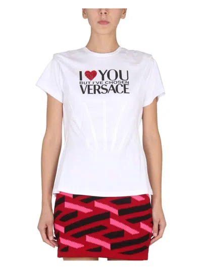 VERSACE WOMEN'S T SHIRT WITH LOGO