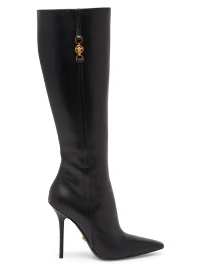 Versace Women's T.110 Leather Boots In Black