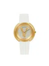 VERSACE WOMEN'S THEA 38MM IP GOLDTONE STAINLESS STEEL & LEATHER STRAP WATCH