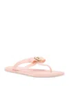 Versace Pink Gianni Ribbon Flip-flops In Dusty Rose