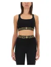 Versace Black Greca Border Bra In Black