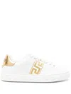 Versace La Greca Embroidered Platform Sneakers In Multi