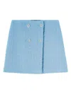 Versace Tweed High-waist Skirt In Clear Blue