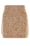 Versace Women Two-tone Virgin Wool Blend Mini Skirt In Brown