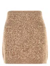 Versace Women Two-tone Virgin Wool Blend Mini Skirt In Brown