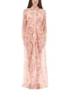 Versace Printed Sheer Fabric Dress With Long Sleeves
