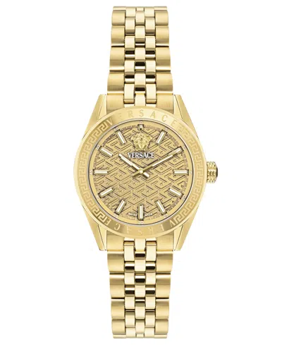 Versace Women's V-code Gold Stainless Steel Bracelet Watch, 36mm