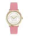 Versace V-dollar Leather Watch With Guilloche Dial In Gold