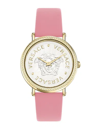 Versace 37mm Ipyg Slv Dial Slv Strap In Multi