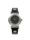 Versace Women's Vanity 35mm Stainless Steel & Leather Strap Watch In Black
