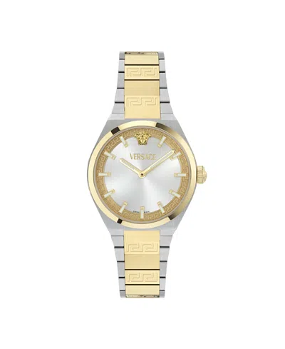 Versace Women's V-auria Two Tone Bracelet Watch, 35mm In Orange