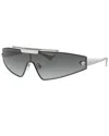 Versace Ve 2265 100011 44mm Womens Shield Sunglasses In Silver