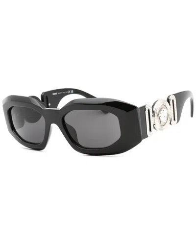 Versace Unisex Sunglasses, Ve4425u In Black,mirrored