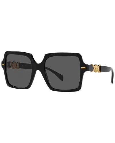 Versace Women's Low Bridge Fit Sunglasses, Ve4441f In Dark Grey