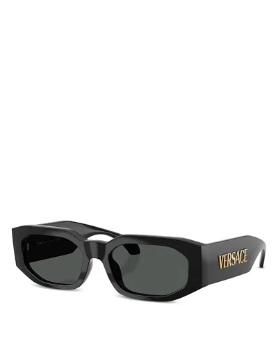 Versace Women's Ve4489u Oval Sunglasses, 55mm In Black