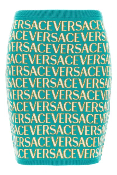 Versace Women ' Allover' Caspule La Vacanza Skirt In Blue