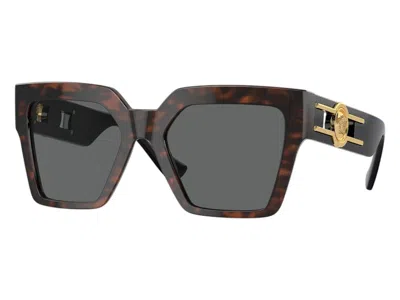 Pre-owned Versace Women's  Butterfly Sunglasses Gray In Havana (ve4458 542987)