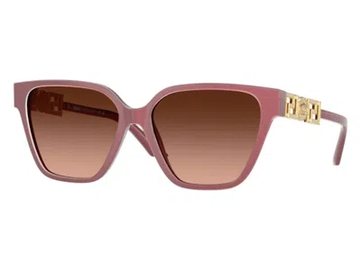 Pre-owned Versace Women's  Butterfly Sunglasses Greypink In Perla Dark Ruby (ve4471bf 54755m)