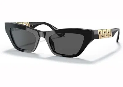 Pre-owned Versace Women's  Cateye Sunglasses In Black/grey (ve4419 Gb1/87)