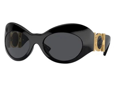 Pre-owned Versace Women's  Geometric Sunglasses Gray In Black (ve4462 Gb1/87)