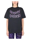 Versace Punkish Logo Print Cotton T-shirt In Black