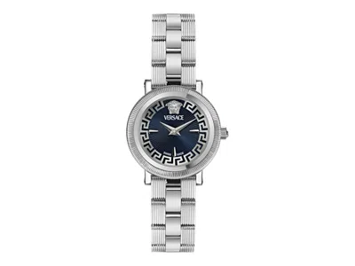 Pre-owned Versace Women's  Greca Flourish Petite Ve8ca0124 Watch In Stainless Steel In Silver