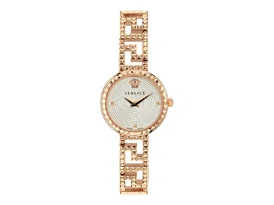 Pre-owned Versace Women's  Greca Goddess Bracelet Ve7a00223 Watch In Stainless Steel In Silver