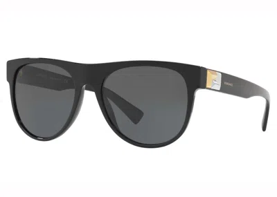 Pre-owned Versace Women's  Greca Tetris Sunglasses In Dark Grey/black (ve4346 Gb1/87)