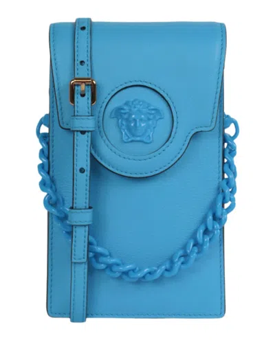 Pre-owned Versace Women's  La Medusa Mini Bag In Blue