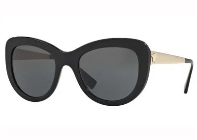 Pre-owned Versace Women's  Medusa Cat Eye Sunglasses In Black/gold (ve4325)