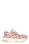 Versace Mercury Chunky Sole Embellished Mesh Sneakers In Pink