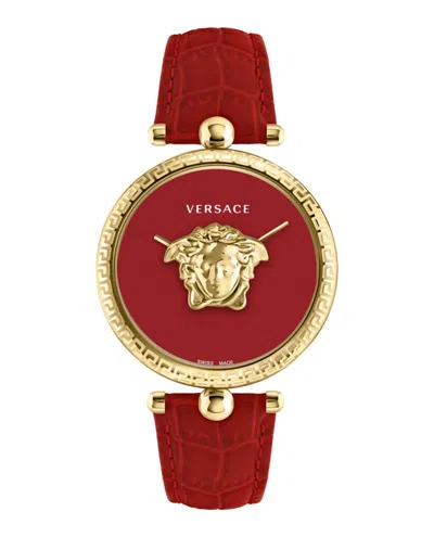 Pre-owned Versace Women's  Palazzo Empire Veco02622 Watch In Stainless Steel