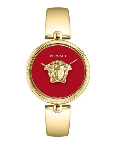 Pre-owned Versace Women's  Palazzo Empire Veco03022 Watch In Stainless Steel