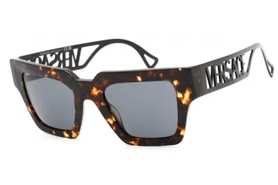 Pre-owned Versace Women's  Square Sunglasses In Havana/dark Grey (ve4431/514887)