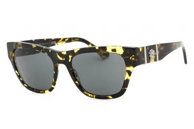 Pre-owned Versace Women's  Square Sunglasses In Yellow Havana (ve4457/542887)