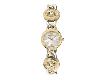 Pre-owned Versace Women's  Stud Icon Bracelet Ve3c00122 Watch In Stainless Steel In Silver