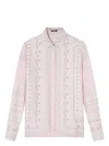 Versace Treasure Foulard Silk Twill Formal Shirt In Pink