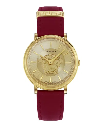 Pre-owned Versace Women's  Vcircle Medusa Ve8103821 Watch In Stainless Steel