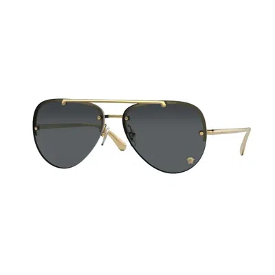 Versace Women's  Ve2231 100287 Sunglasses In Gold