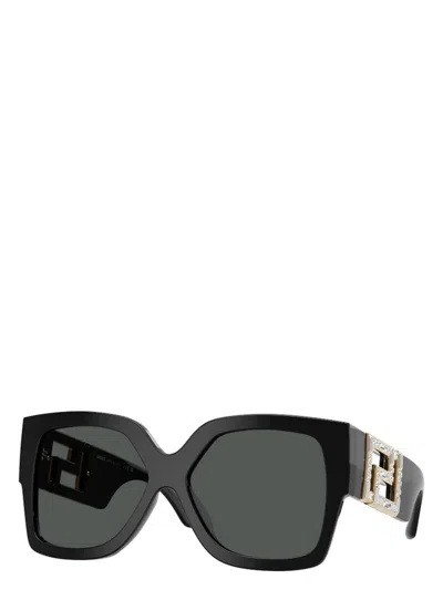 Versace Rectangular Sunglasses, 59mm In Black