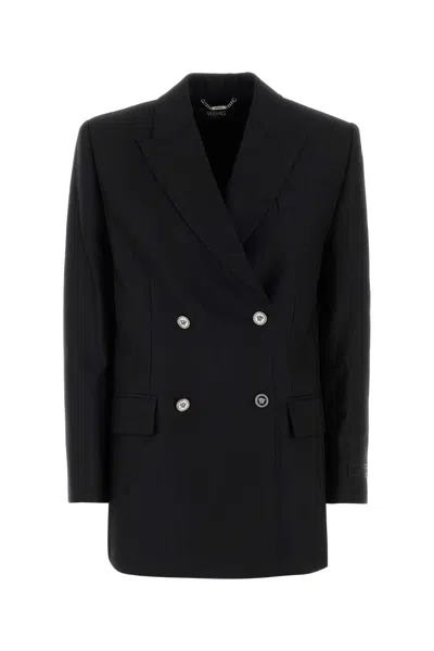 Versace Women's Virgin Wool Blazer In Black