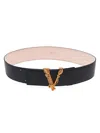 Versace Women's Virtus Leather Belt In Nero