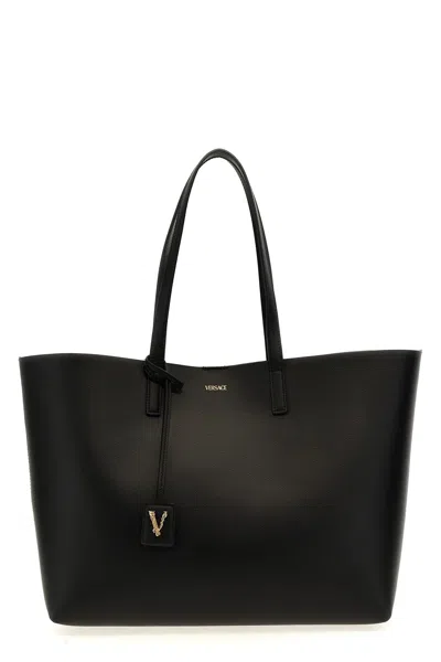 Versace Women 'virtus' Shopping Bag In Black