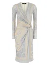 Versace Multicolor Coupe Des Dieux-print Midi Dress