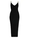 Versace Sleeveless V-neck Dress With Shoulder Straps In Size 40 In Black