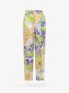 Versace Viscose Trousers Orchid Print In Neutral